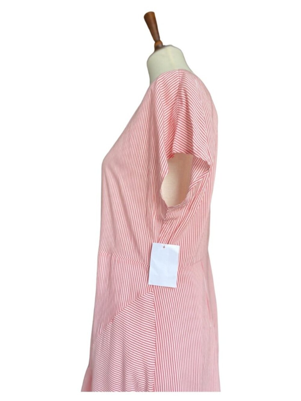 Nordstrom Signature Silk Blend Stripe Belted Dress Size 8 $279 - Picture 5 of 16